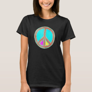 Farbenfrohe Blume Power Friedenszeichen 1 Fanspass T-Shirt