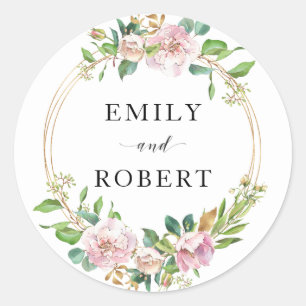 Farbenfrohe Blume Runder Aufkleber