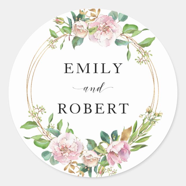 Farbenfrohe Blume Runder Aufkleber (Vorderseite)