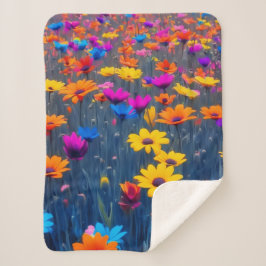 Farbenfrohe Blume Sherpadecke