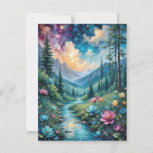 Farbenfrohe Blume und die wilde Natur Postkarte