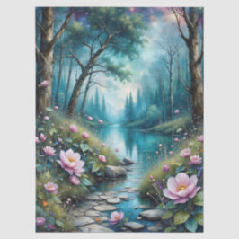 Farbenfrohe Blume und die wilde Natur Seidenpapier