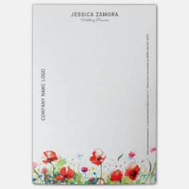 Farbenfrohe Blume und Rote Pfeffer Post-it Klebezettel