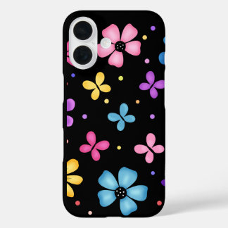 Farbenfrohe Blume und Schmetterlinge iPhone 16 Hülle