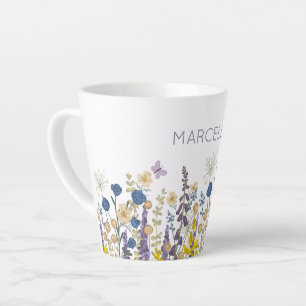 Farbenfrohe Blume und Schmetterlinge Individuelle Milchtasse