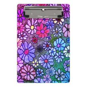 Farbenfrohe Blume und Veggies Art Mini-Zwischenabl Mini Klemmbrett
