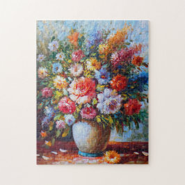 Farbenfrohe Blume Vase Malerei Puzzle