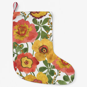 Farbenfrohe Blume: Wasserfarbenmuster im Sommer. Kleiner Weihnachtsstrumpf