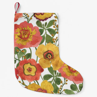 Farbenfrohe Blume: Wasserfarbenmuster im Sommer. Kleiner Weihnachtsstrumpf