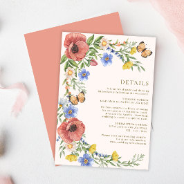 Farbenfrohe Blume Wildblume Frühjahrsfest Details Begleitkarte