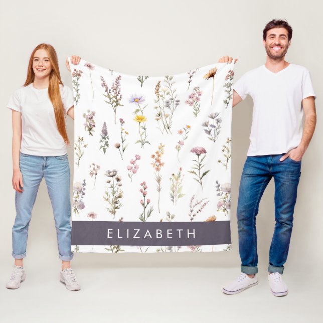 Farbenfrohe Blume, Wildblumen, Grünpflanzen, Ihr N Fleecedecke (Beispiel)