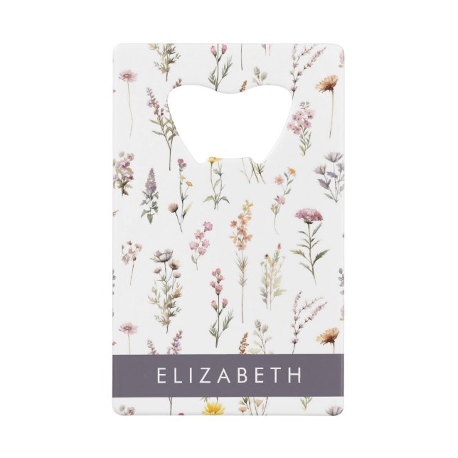 Farbenfrohe Blume, Wildblumen, Grünpflanzen, Ihr N Geldbeutel Flaschenöffner (Vorderseite)