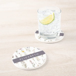 Farbenfrohe Blume, Wildblumen, Grünpflanzen, Ihr N Getränkeuntersetzer