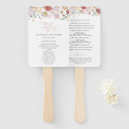 Farbenfrohe Blume, Wildblumen, Hochzeitsprogramm Fächer