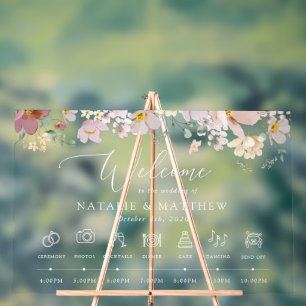 Farbenfrohe Blume, Wildblumen, Hochzeitszeitschrif Acrylschild