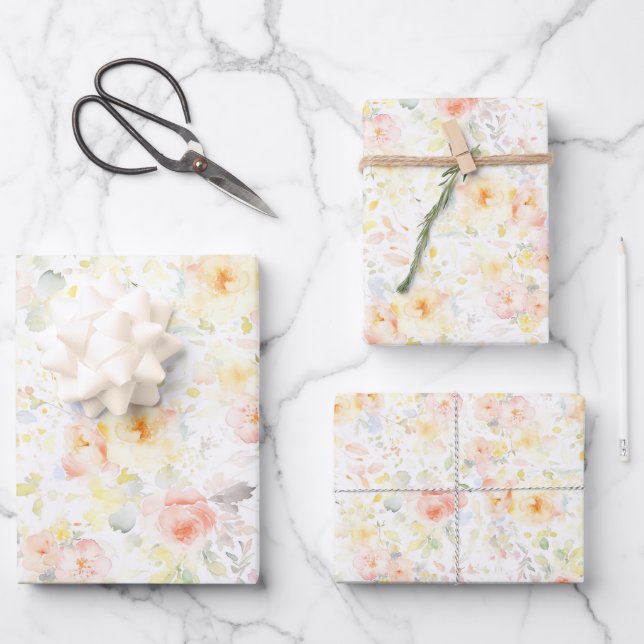 Farbenfrohe Blume Wildblumen Wilhelm Tell Geschenkpapier Set (Vorderseite)