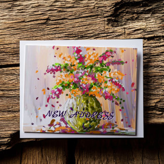 Farbenfrohe Blume Wir bewegten neue Zuhause, um ne Postkarte