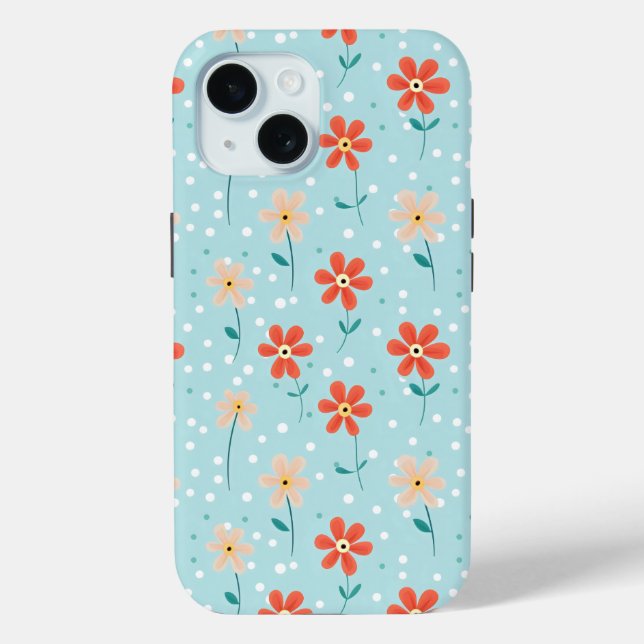 Farbenfrohe Blume Zartes Muster Case-Mate iPhone Hülle (Rückseite)