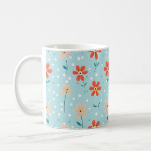 Farbenfrohe Blume Zartes Muster Kaffeetasse