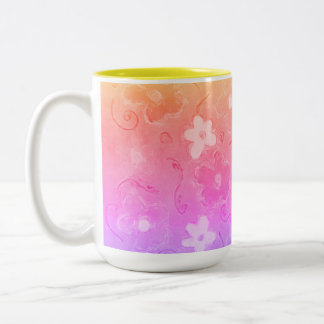 Farbenfrohe Blume Zweifarbige Tasse