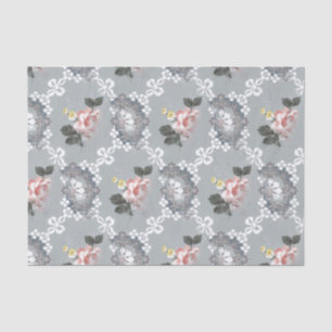 Farbenfrohe Blumen auf grauem Hintergrund Seidenpapier