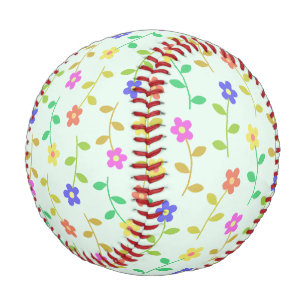 Farbenfrohe Blumen, Blumenmuster, Grünpflanzen, Bo Baseball