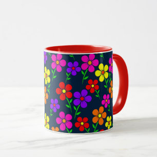 Farbenfrohe Blumen Blumenmuster Tasse