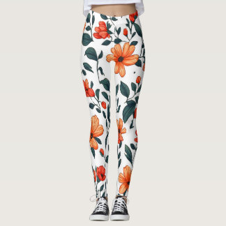Farbenfrohe Blumen Botanische Leggings