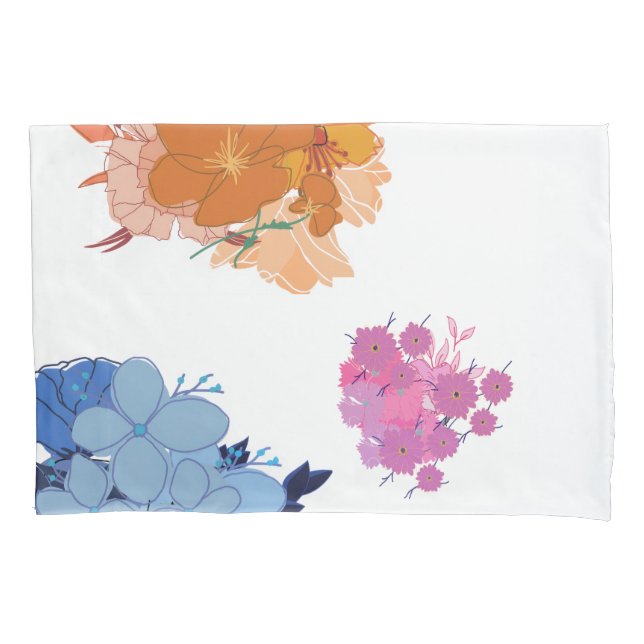 Farbenfrohe Blumen-Decke Kissenbezug (Vorderseite)