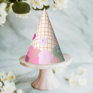 Farbenfrohe Blumen-Dopamin-Geburtstagsmädchen-Part Partyhütchen