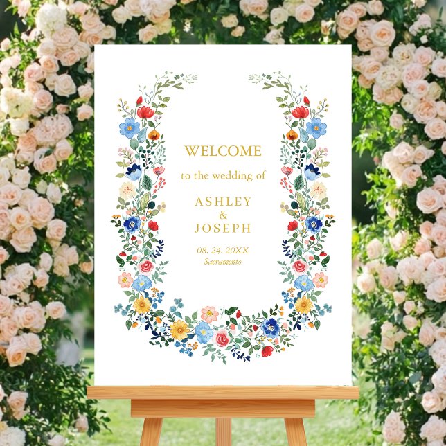 Farbenfrohe Blumen Elegante Hochzeit Poster (Von Creator hochgeladen)