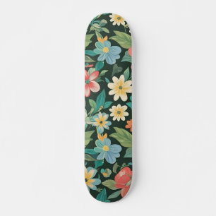 Farbenfrohe Blumen-/Frühlings- Skateboard