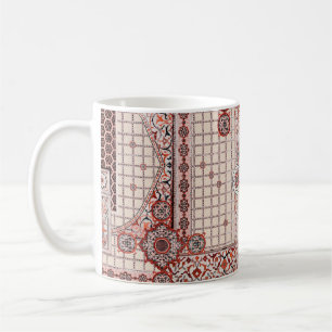 Farbenfrohe Blumen Mughal-Architektur Hintergrund Kaffeetasse