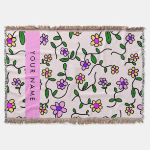 Farbenfrohe Blumen, rosa Hintergrund, Rosa Decke