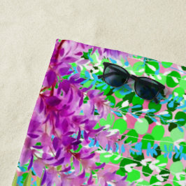 Farbenfrohe Blumen Strandtuch