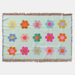 Farbenfrohe Blumen Vintage-Blumenmuster Decke
