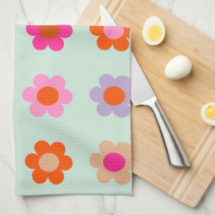 Farbenfrohe Blumen Vintage Floral Geschirrtuch
