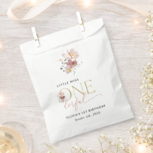 Farbenfrohe Blumen, Wildblumen, Erster Geburtstag Geschenktütchen