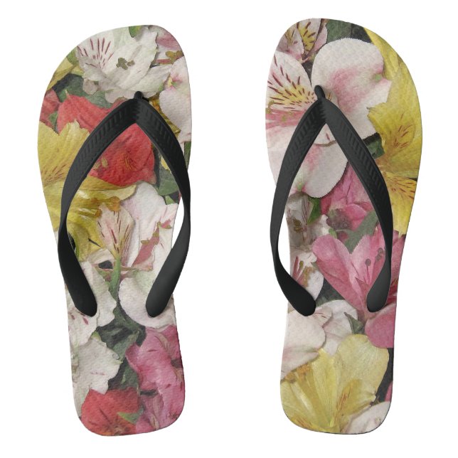 Farbenfrohe BlumenBouquet Flip Flops (Fußbett)