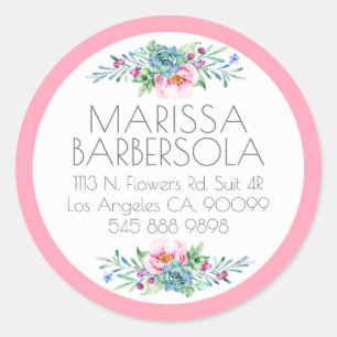 Farbenfrohe Blumenbraun Wasserfarben Illustration Runder Aufkleber