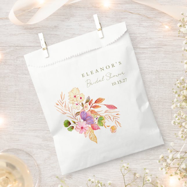 Farbenfrohe Blumenbrunch Brause Dusche Geschenktütchen (Ausgeschnitten)