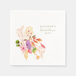 Farbenfrohe Blumenbrunch Brause Dusche Serviette