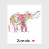 Farbenfrohe Blumencollage Cute Elefant