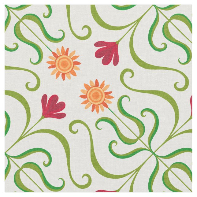 Farbenfrohe Blumendach Sonnenblumenmuster Niedlich Stoff (Nahaufnahme)