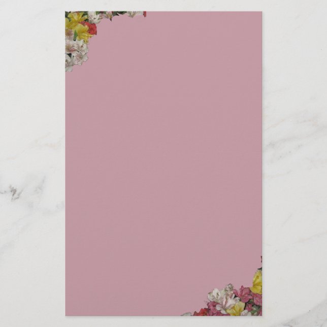 Farbenfrohe Blumendesign Stationery Lavender Briefpapier (Vorderseite)