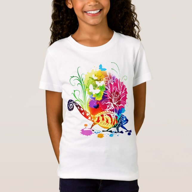Farbenfrohe Blumeneidechse T-Shirt (Vorderseite)