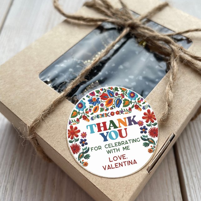 Farbenfrohe Blumenfiesta Stickerei Blume Vielen Da Runder Aufkleber (Von Creator hochgeladen)