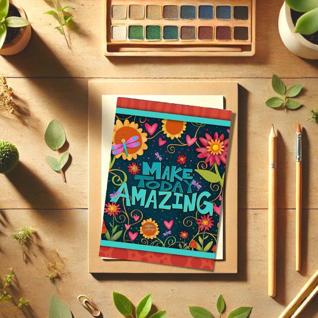 Farbenfrohe Blumenfreuden machen heute Phantastisc Dankeskarte (Von Creator hochgeladen)