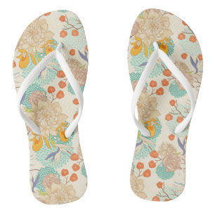 Farbenfrohe Blumengartenmuster Flip Flops