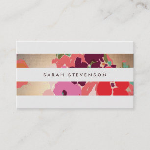 Farbenfrohe, blumengelb gestreifte Mode und Schönh Visitenkarte